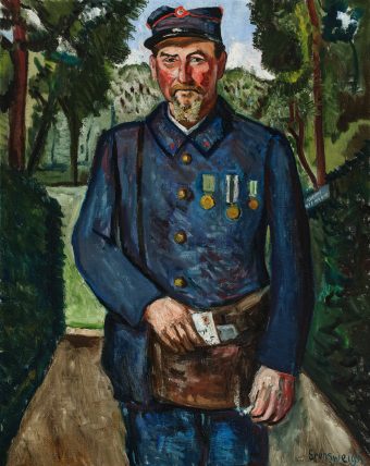 The postman from Le Vésinet, tableau de Nathan Grunsweigh, vendu par la galerie Marek & Sons.