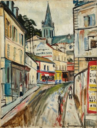 Rue de Versailles in Bougival, tableau de Nathan Grunsweigh, vendu par la galerie Marek & Sons.