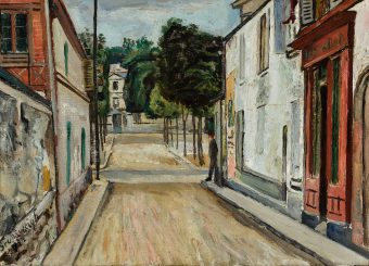 Personnage au coin de la rue, tableau de Nathan Grunsweigh, vendu par la galerie Marek & Sons.