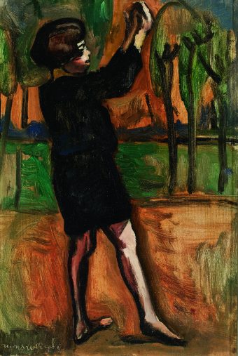 Adeline in a black dress, tableau de Nathan Grunsweigh, vendu par la galerie Marek & Sons.